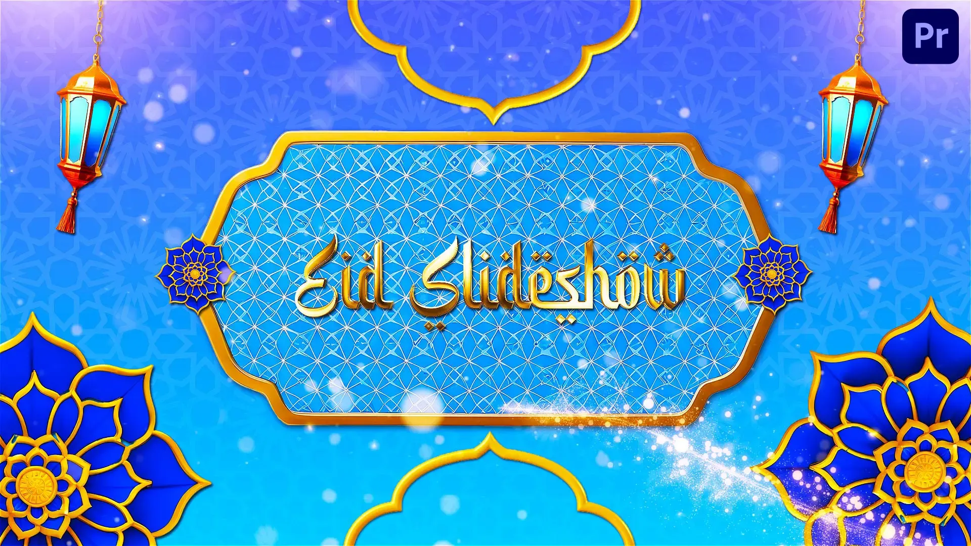 Elegant 3D Golden Eid Al Adha Party Slideshowc